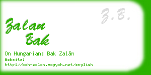 zalan bak business card