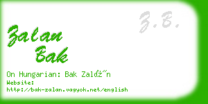 zalan bak business card